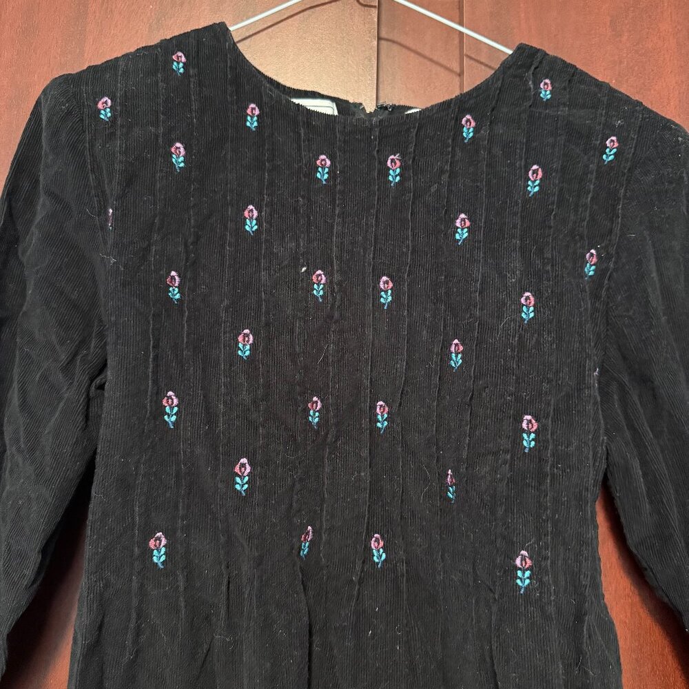 Karin Stevens Petite Black Floral Midi Dress - Size 14P